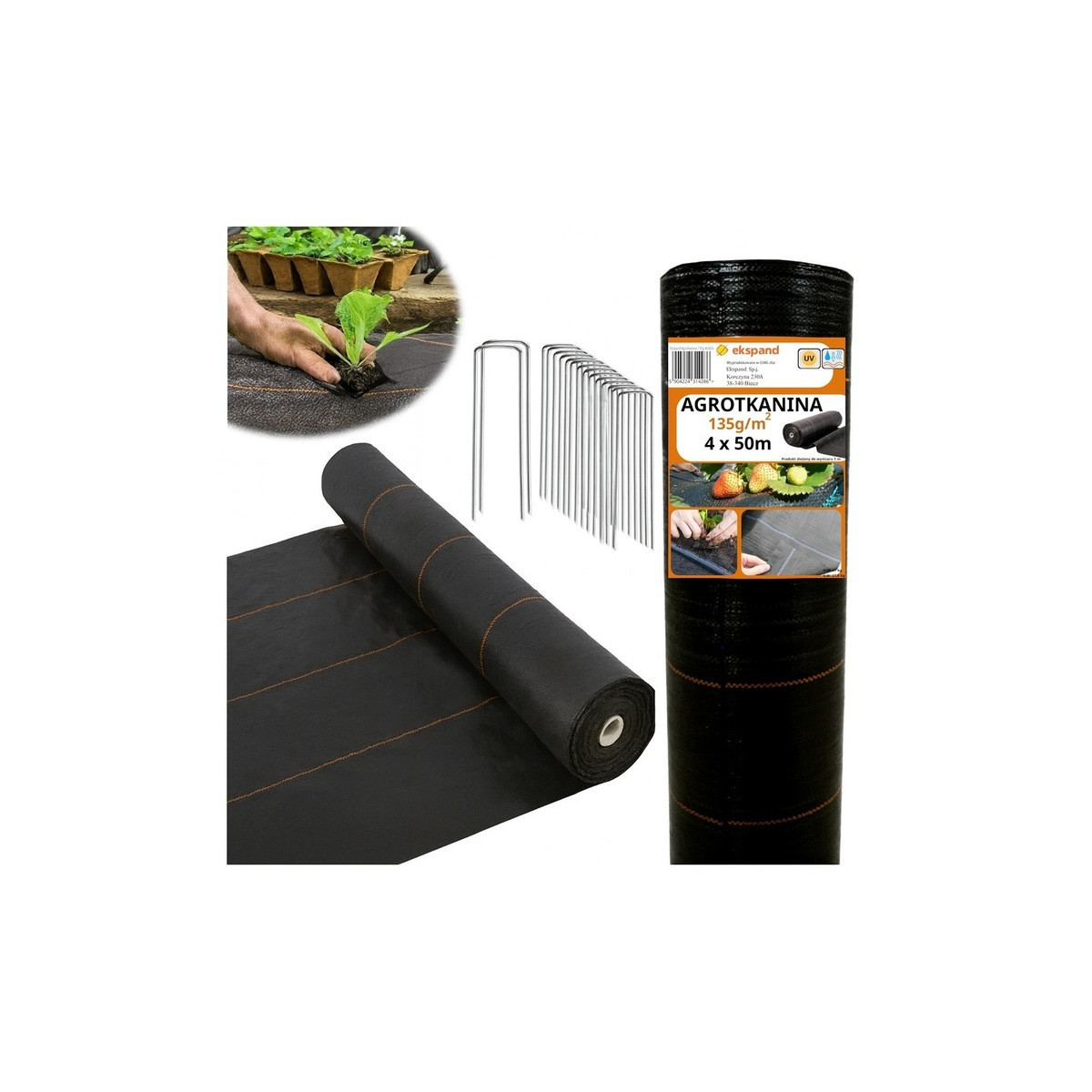 Pânză agricolă neagră împotriva buruienilor 135g/m2, 4x50