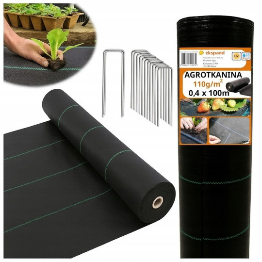 Țesătură agricolă pentru grădină de culoare neagră 110g/m2, 0,4x100