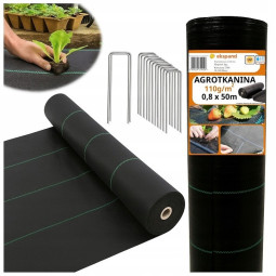 Pânză de agrotkană pentru grădină sub mulci, pietriș 110g/m2, 0,8x50