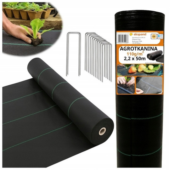 Pânză de agricultură neagră pentru grădină 110g/m2, 2,2x50