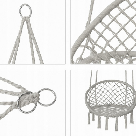 Sivé bocianie hniezdo 80cm, so svetlosivým vankúšom