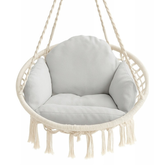 Căsuță pentru berze de 80 cm, de culoare bej, cu pernuță gri deschis.