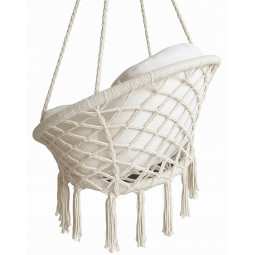 Cuib de stork bej de 80 cm cu perna gri închis.