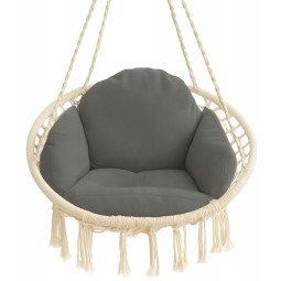 Cuib de stork bej de 80 cm cu perna gri închis.