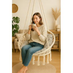 Cuib de stork bej de 80 cm cu pernă bej