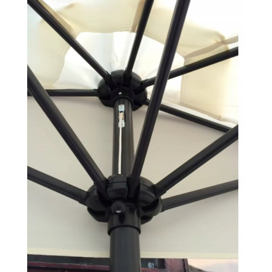 Umbrelă de terasă semi-circulară 2,7 m – gri închis PREMIUM pentru terasă și grădină