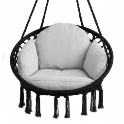 Nevăstușă neagră cu cuib de 80 cm și perna gri deschis.