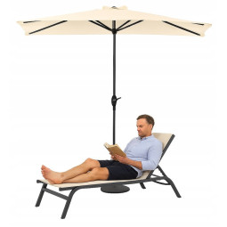 Umbrelă de terasă semisferică 2,7 m – bej PREMIUM pentru terasă și grădină