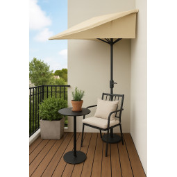 Umbrelă de terasă semisferică 2,7 m – bej PREMIUM pentru terasă și grădină