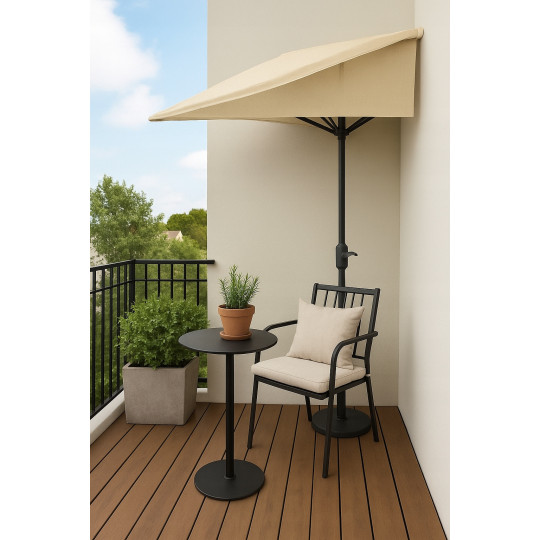 Umbrelă de terasă semisferică 2,7 m – bej PREMIUM pentru terasă și grădină