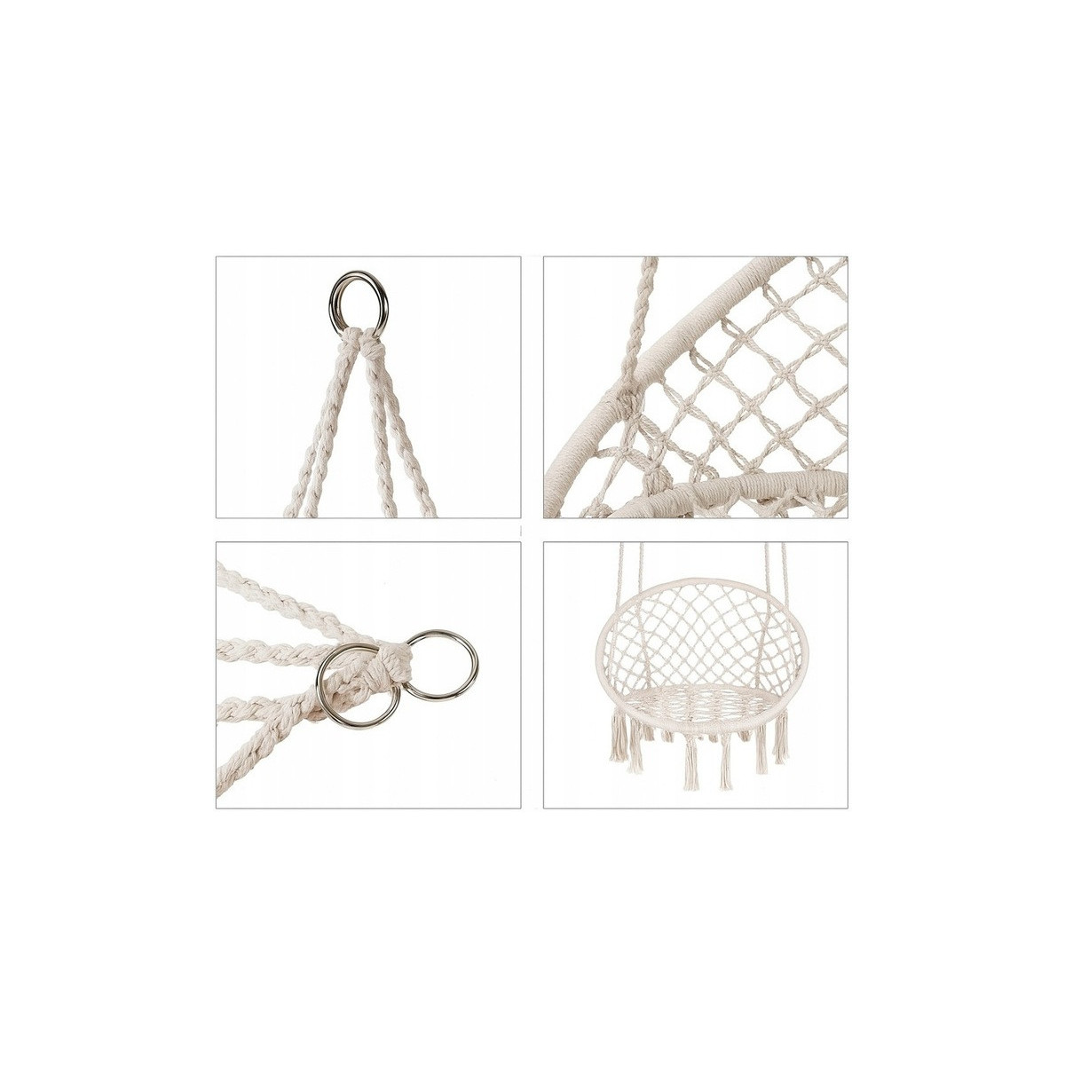 Cuib de stork negru de 80cm cu perna bej