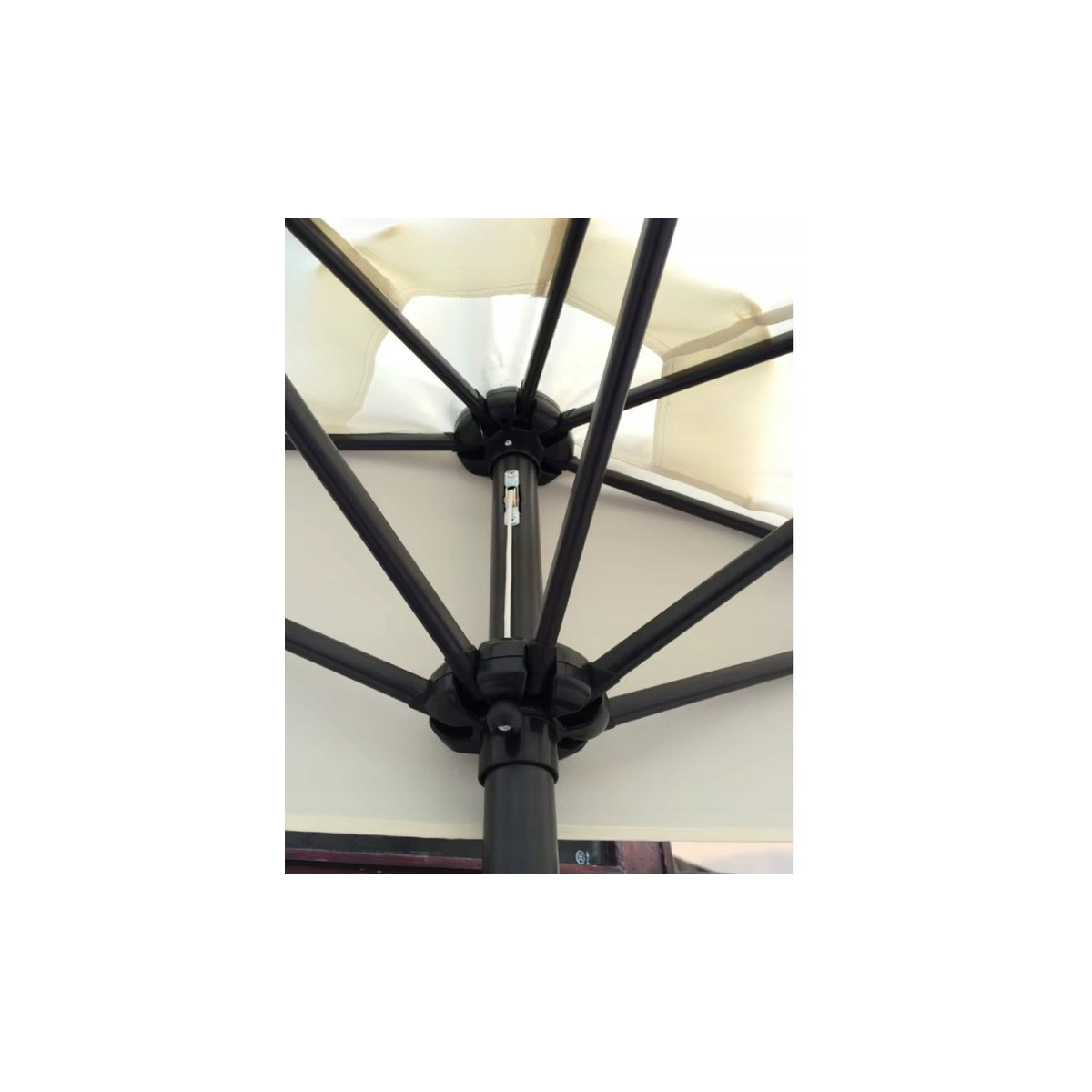 Umbrelă de balcon semi-automatizată de culoare gri deschis, 2,7 m PREMIUM