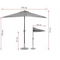Umbrelă de balcon semi-automat în culoare bej închis de 2,7 m PREMIUM