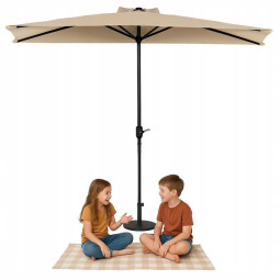 Umbrelă de balcon semi-automat în culoare bej închis de 2,7 m PREMIUM