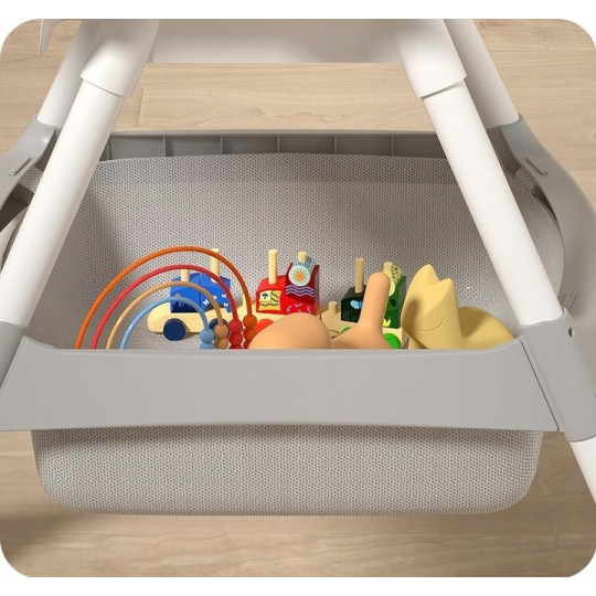 Scaun de masă pliabil 4 în 1 pentru copii cu tavă în culoare bej cu CADOU