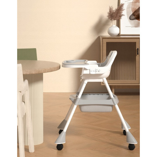 Scaun de masă pentru copii 3 în 1 de culoare roz cu tavă + cadou