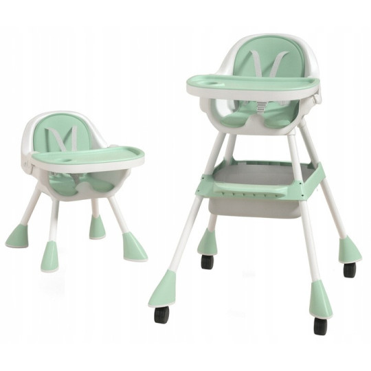 Scaun de masă verde pentru copii 3 în 1 cu cadouri