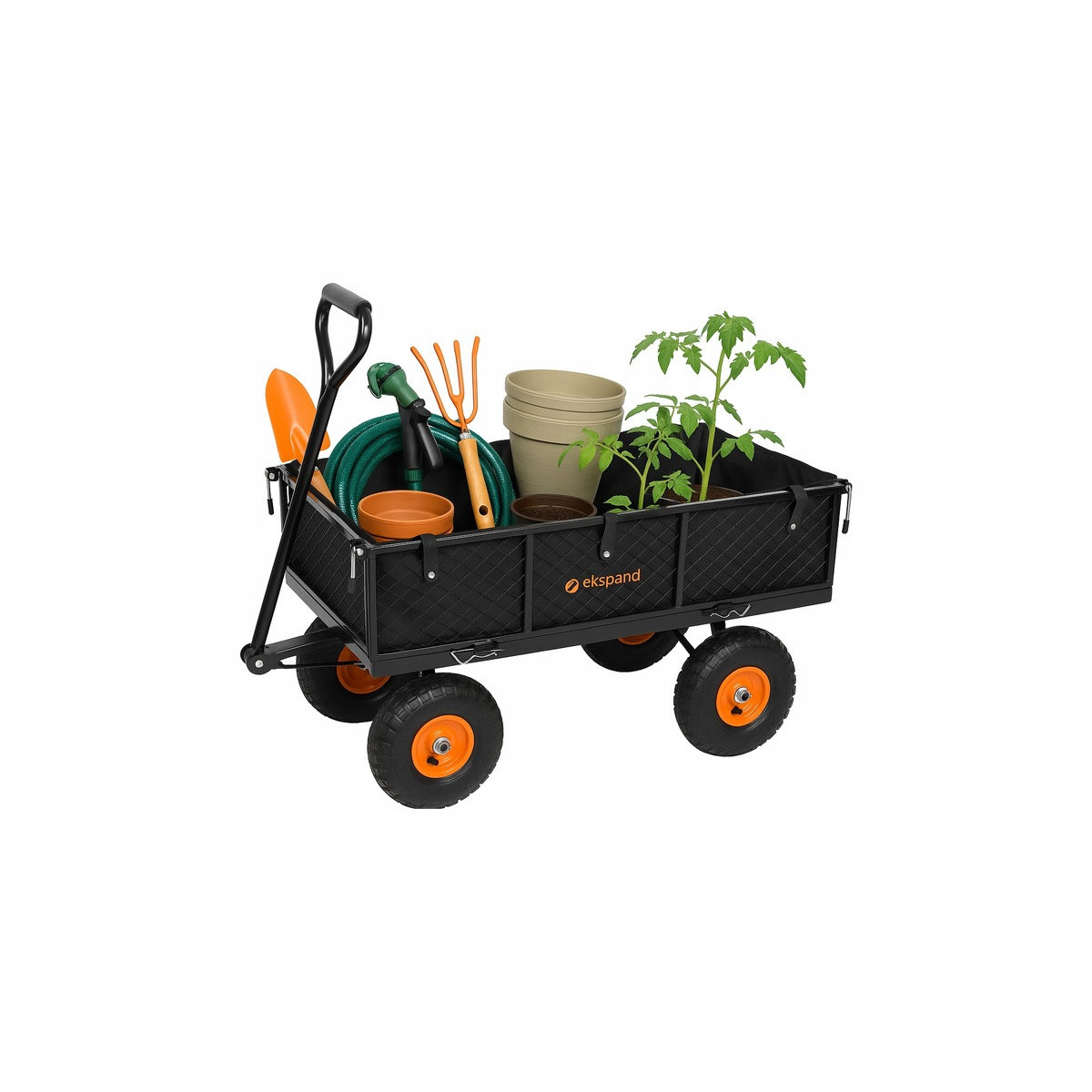 Wagon de grădină de 300 kg de culoare neagră