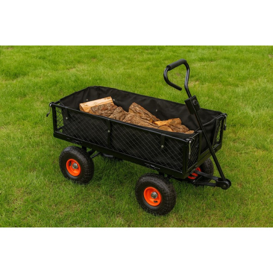 Wagon de grădină de 300 kg de culoare neagră