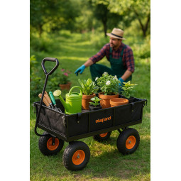 Wagon de grădină de 300 kg de culoare neagră