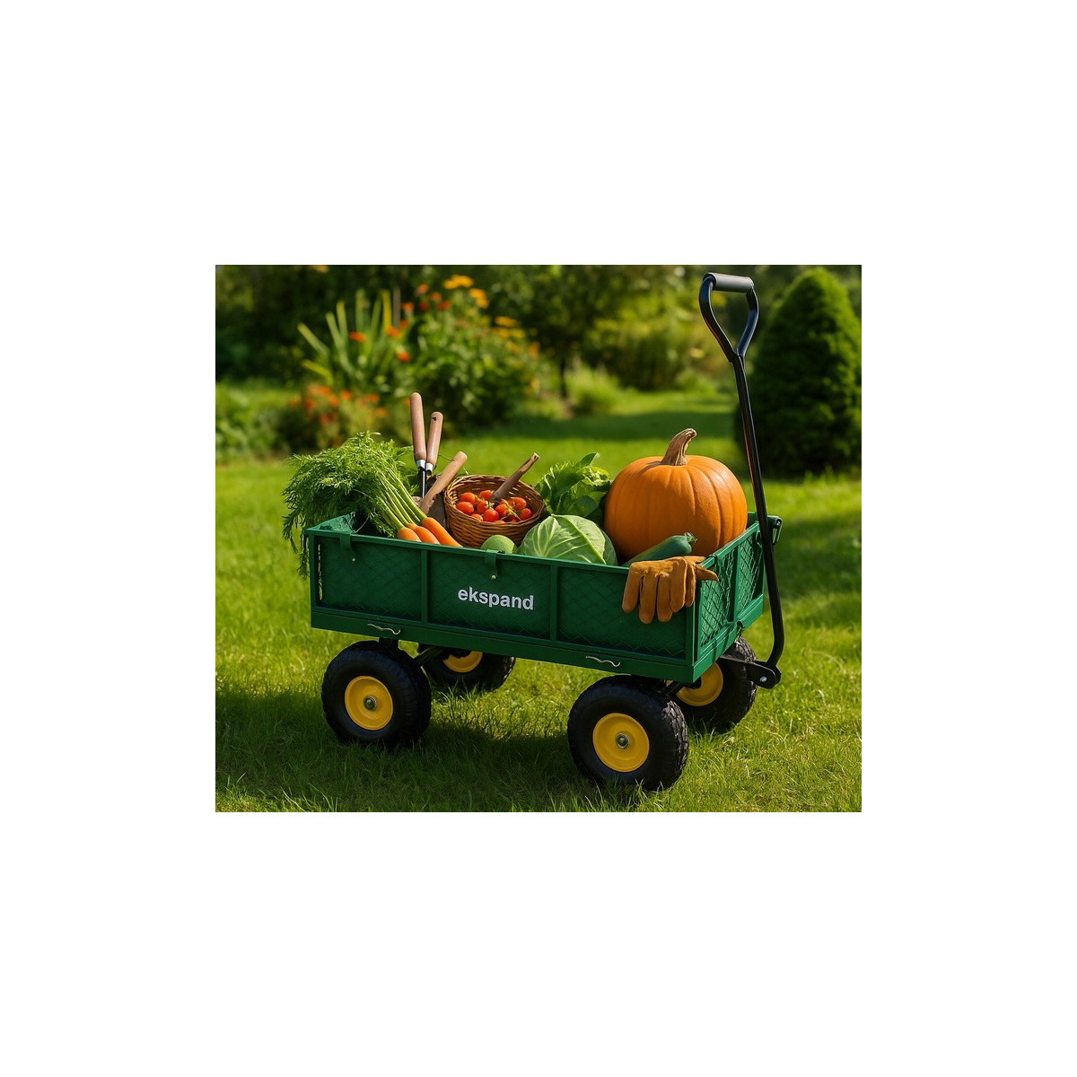 Vozícuri de grădină de calitate, de culoare verde, 300 kg