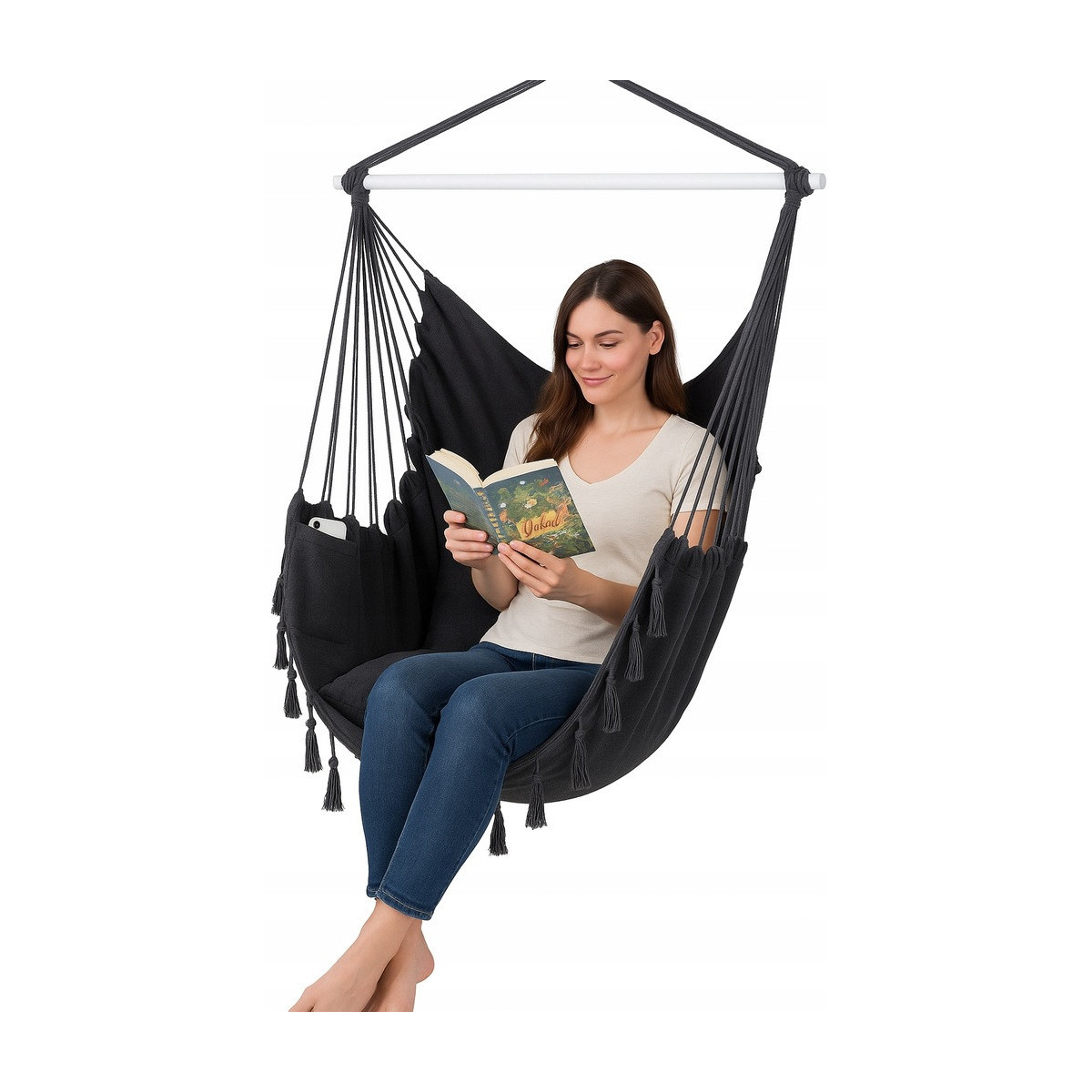 Leagăna de grădină suspendată + 2 perne 100 cm