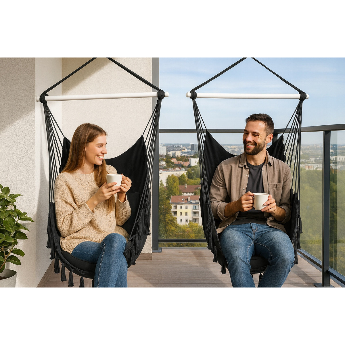 Leagăna de grădină suspendată + 2 perne 100 cm