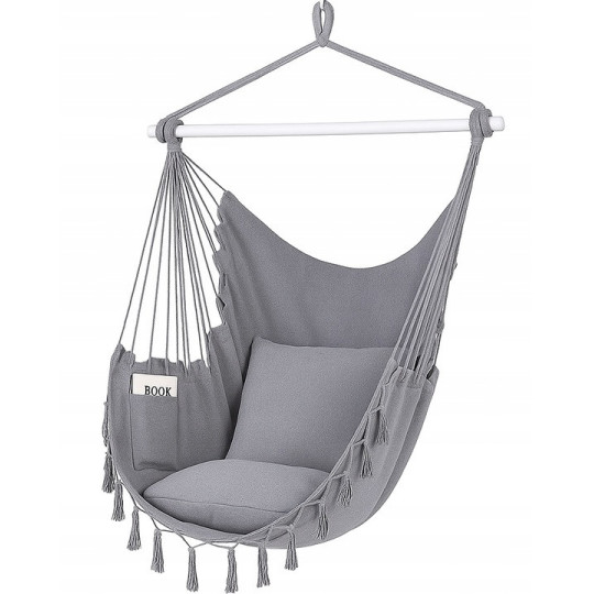 Leagăn suspendat de grădină de culoare gri deschis, 100 cm