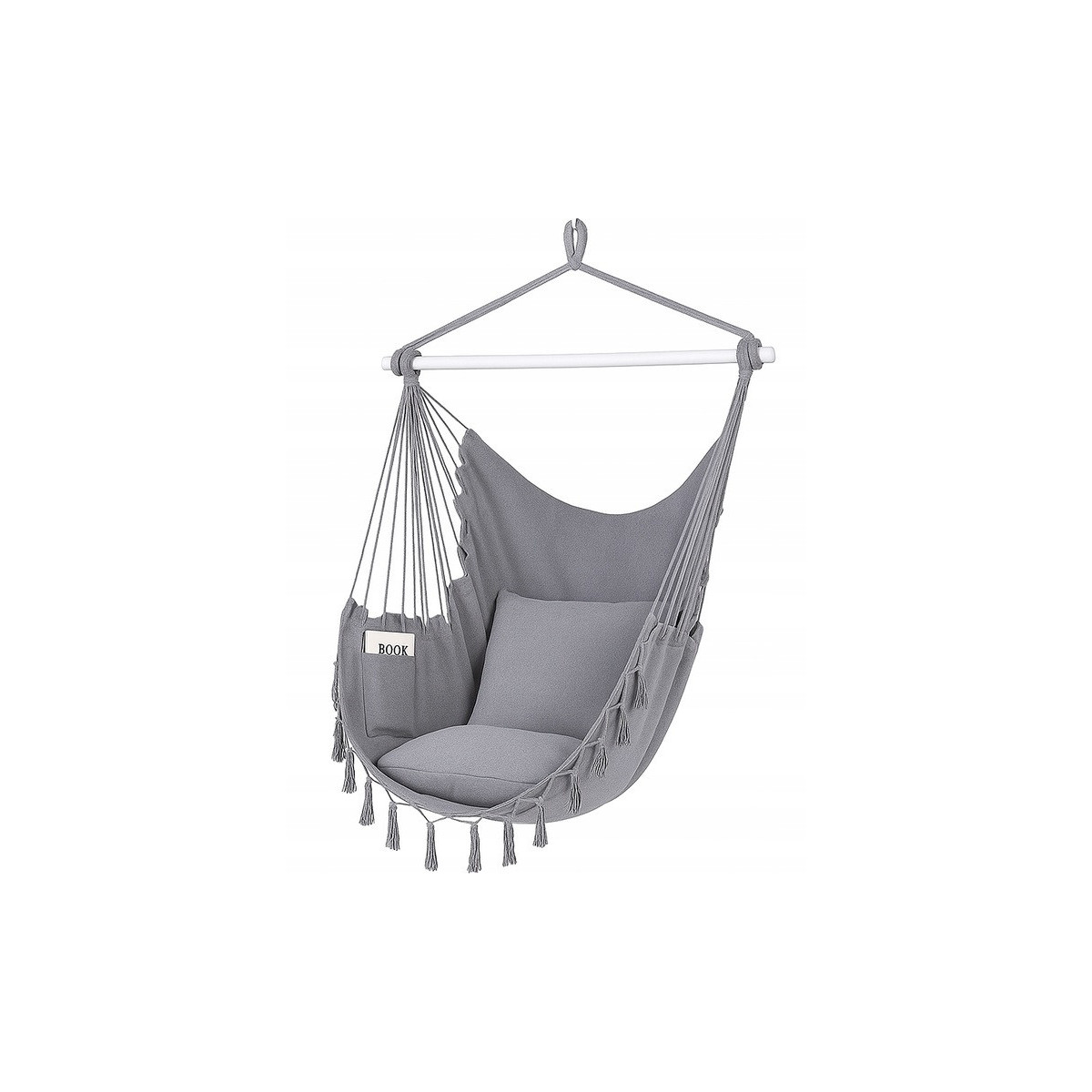 Leagăn suspendat de grădină de culoare gri deschis, 100 cm