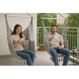 Leagăn suspendat de grădină de culoare gri deschis, 100 cm