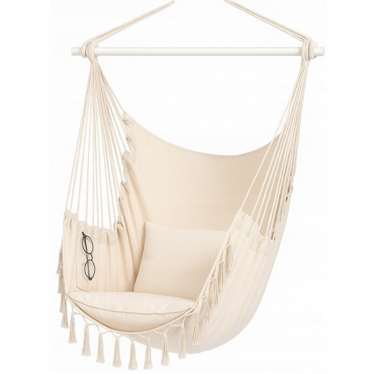 Hamac suspendat pentru grădină bej, 100 cm