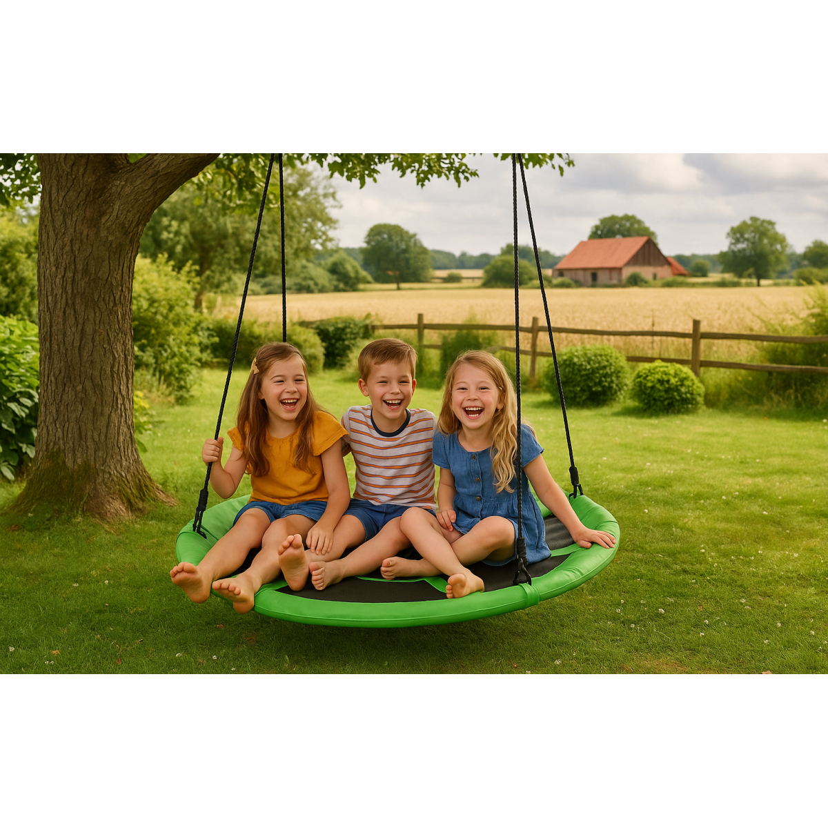 Cuib de stork colorat cu diametrul de 100 cm