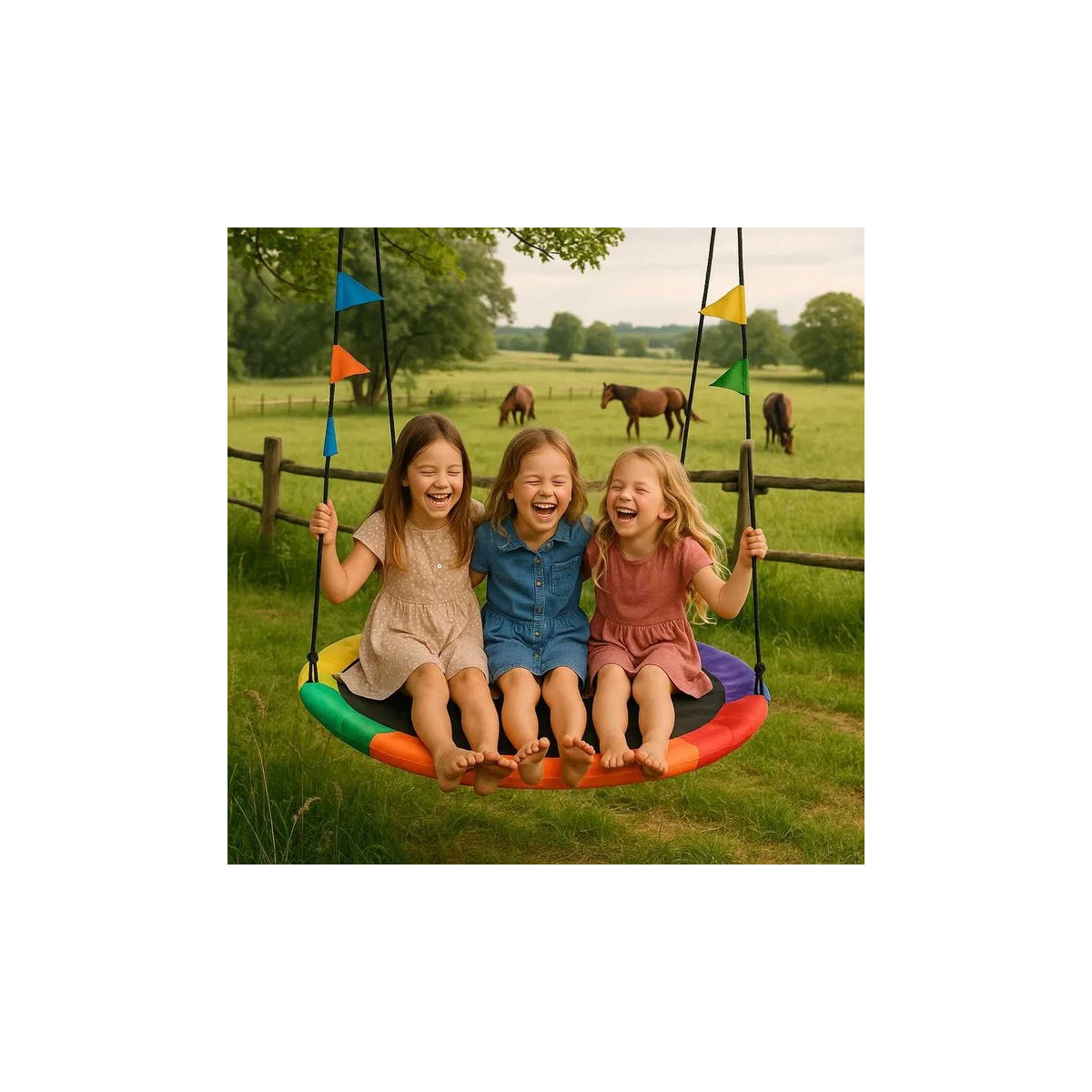 Cuib de stork colorat cu diametrul de 100 cm