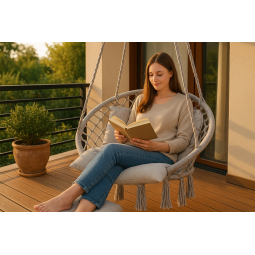 Sărăcia ciorilor gri, 80 cm, cu pernă mare de gri deschis