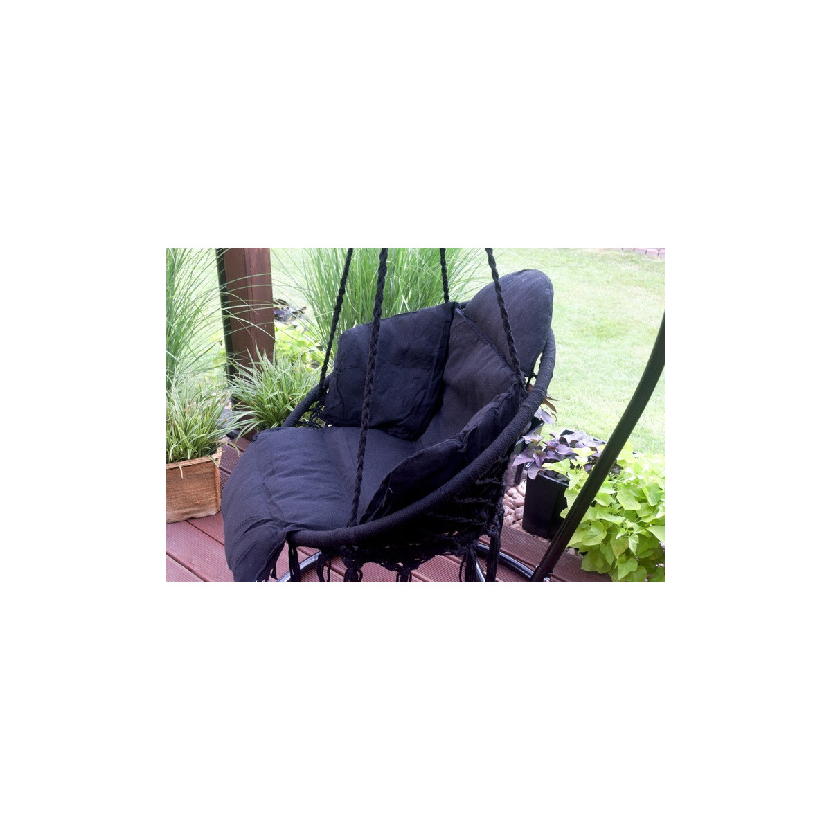 Cuib de berze de culoare închisă, 80cm cu o pernă mare bej