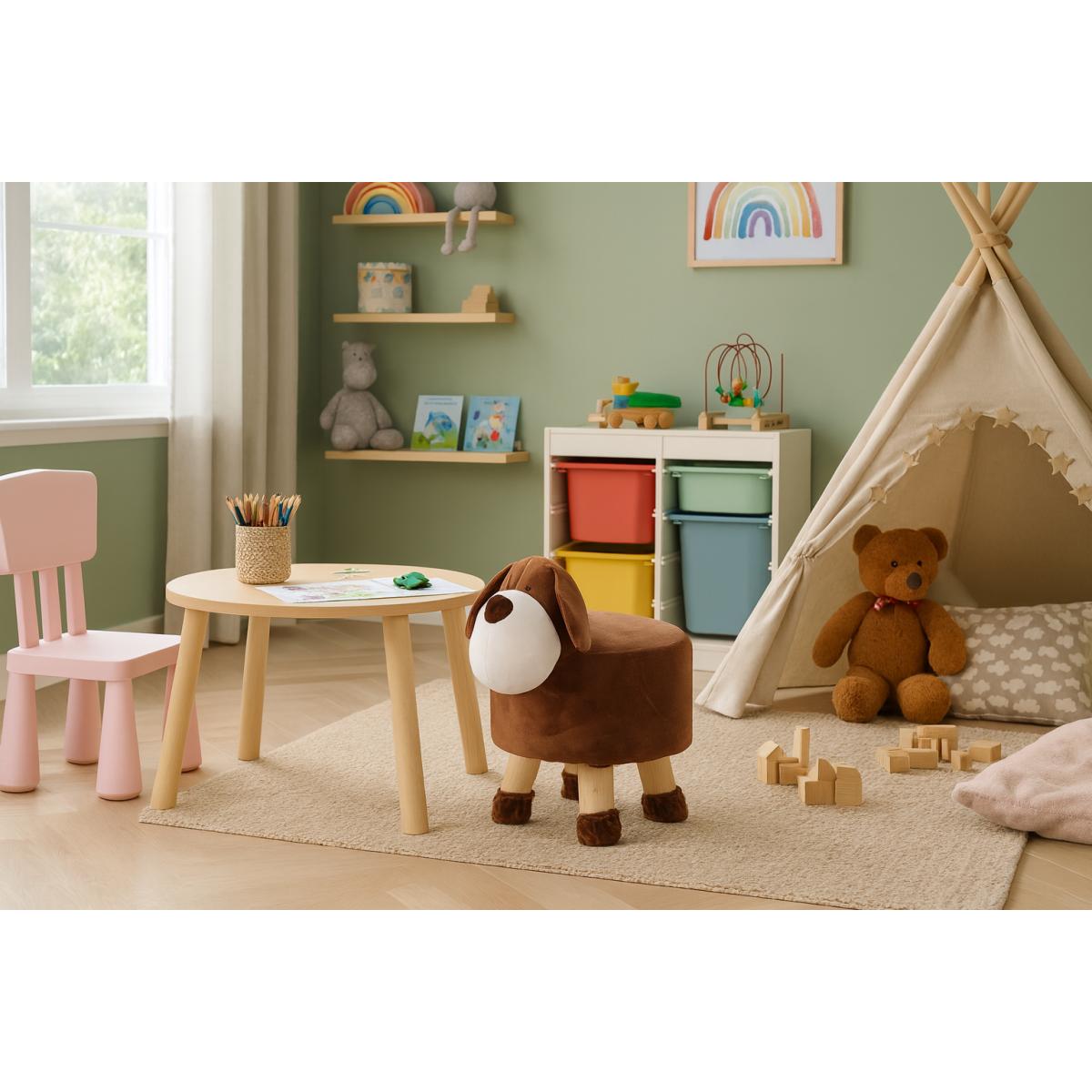 Taburetă mică pentru copii în formă de câine