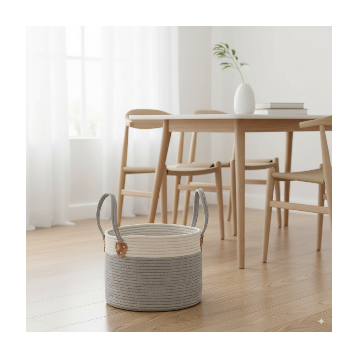Organizator, cos pentru jucării, lenjerie, alb-gri 30x24