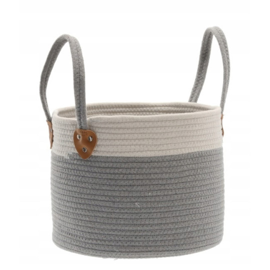 Organizator, cos de jucării, lenjerie, alb-gri 33x27