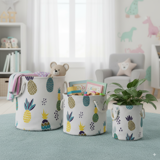Organizer pentru jucării în formă de ananas, coș pentru rufe, 40x45cm