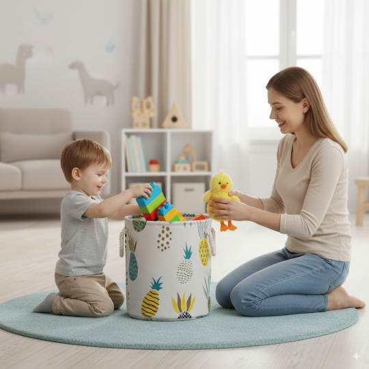 Organizer pentru jucării în formă de ananas, coș pentru rufe, 40x45cm