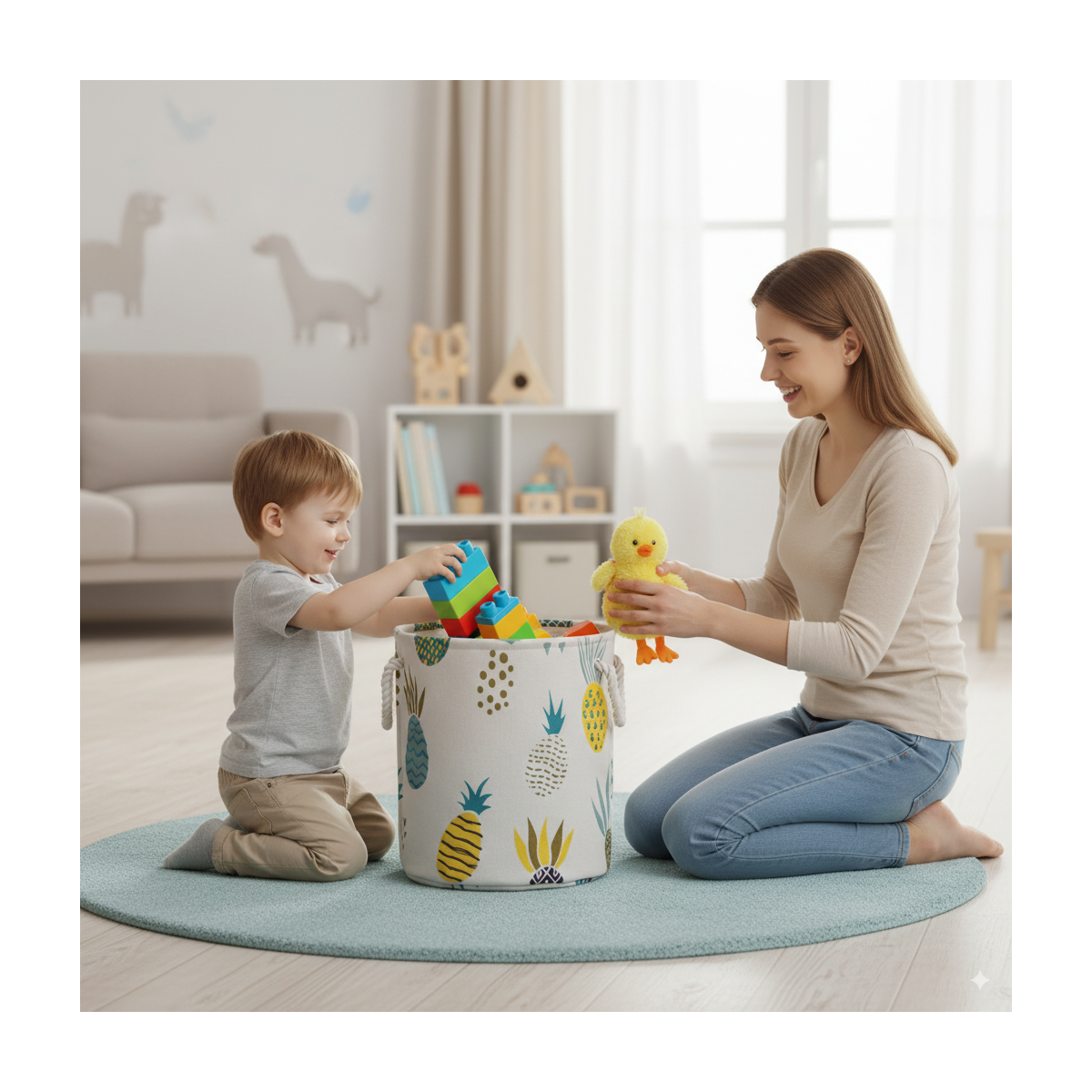 Organizer pentru jucării în formă de ananas, coș pentru rufe, 40x45cm