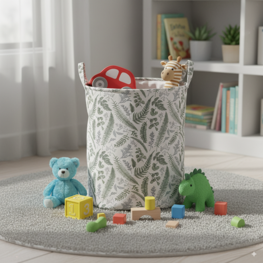 Organizer rotund pentru jucării, coș pentru rufe, 38x50cm