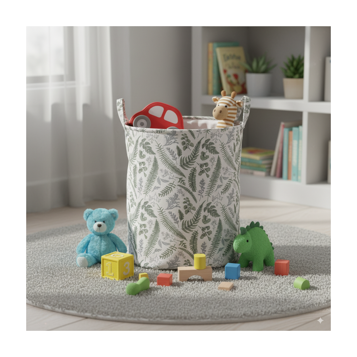 Organizer rotund pentru jucării, coș pentru rufe, 38x50cm