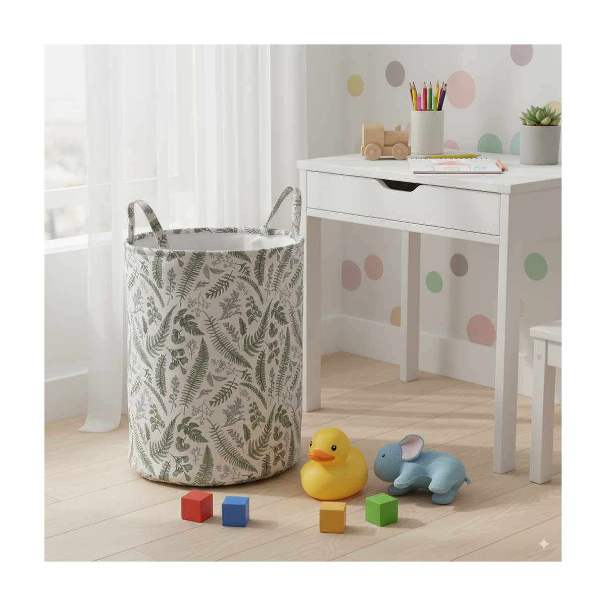 Organizer rotund pentru jucării, coș pentru rufe, 38x50cm