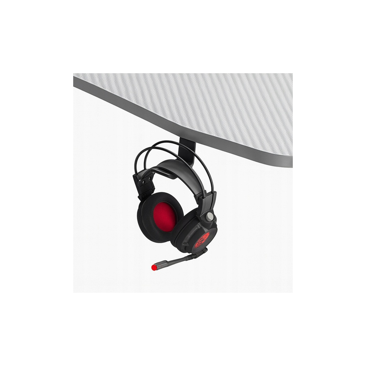 Birou de gaming modernă, cu LED, 120 cm, albă