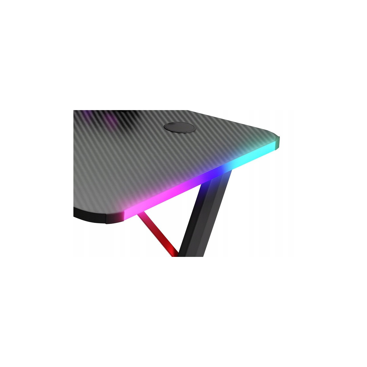 Masă de joc cu iluminare LED, de culoare neagră, 120 cm