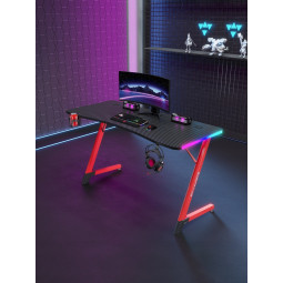 Masa mare de joc cu leduri în culorile negru și roșu