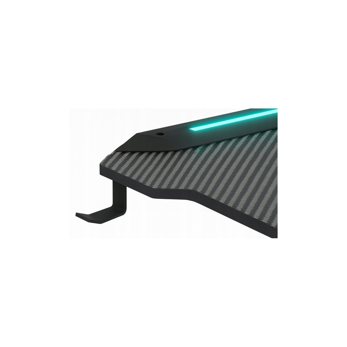 Masă pentru jucători de culoare neagră, LED, 140 cm