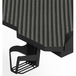 Masă pentru jucători de culoare neagră, LED, 140 cm