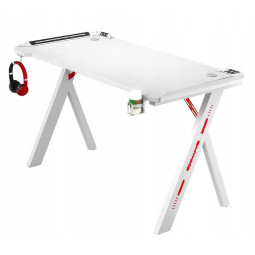 Masa de joc alb cu iluminare LED, 140 cm